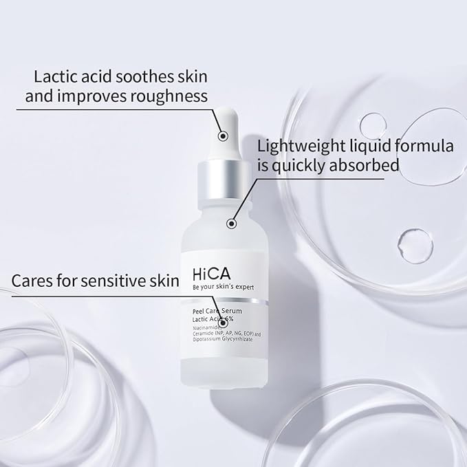 HiCA Peel Care Serum 6% Lactic Acid 28ml Keratin Care No Additives Moisturizing AHA Sensitive Skin Facial Peeling Solution