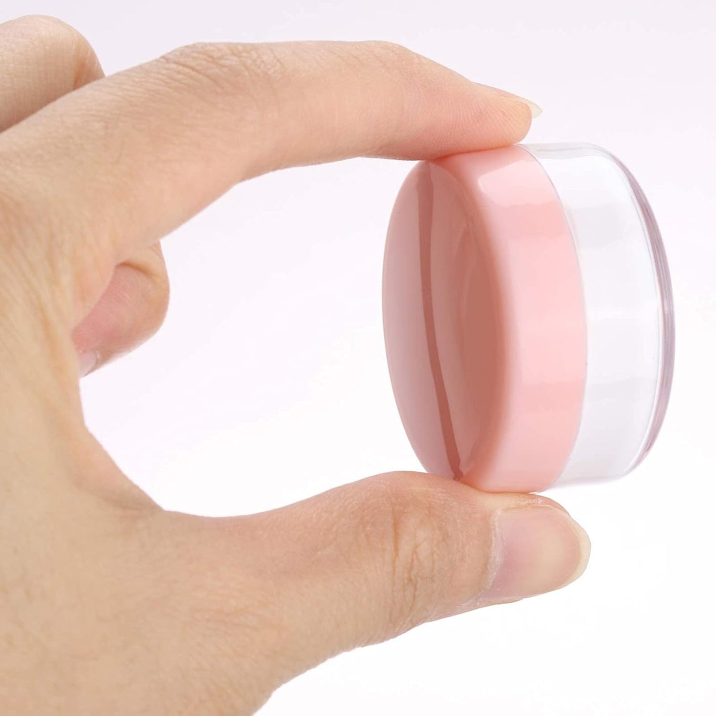 Refillable Cosmetic Sample Jars - 100 Pack 10g (0.35oz) Pink Small Travel Containers with Lids + 10 Mini Makeup Spatulas - BPA Free