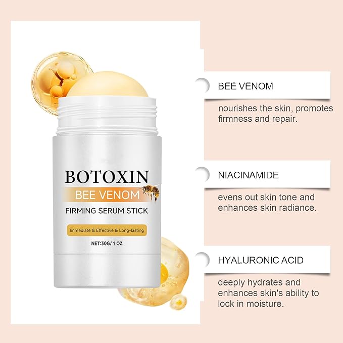 Bee Venom Firming Serum Stick, Advanced Firming & Wrinkle-Reducing Cream, Restore Skin Elasticity,Lifts, Plumps and Firms Skin, Natural Bee Venom Serum for All Skin Types