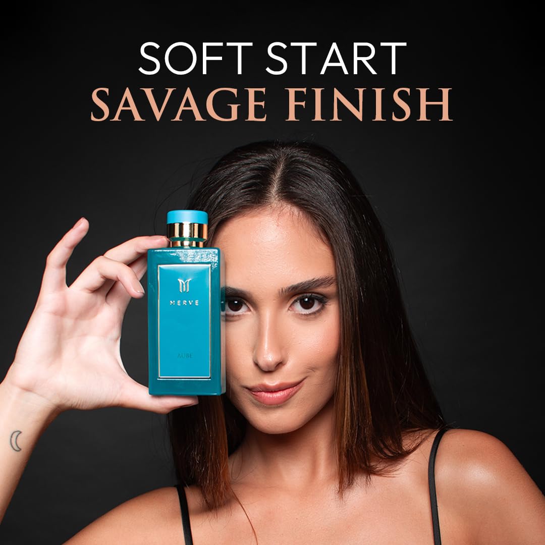 Merve Perfume Aube Premium Long Lasting Fragrance Luxury Scent For Women | Fruity, Musky, Sweet, Powdery, Amber, Citrus, Vanilla | Perfume For Women | 3.4 oz