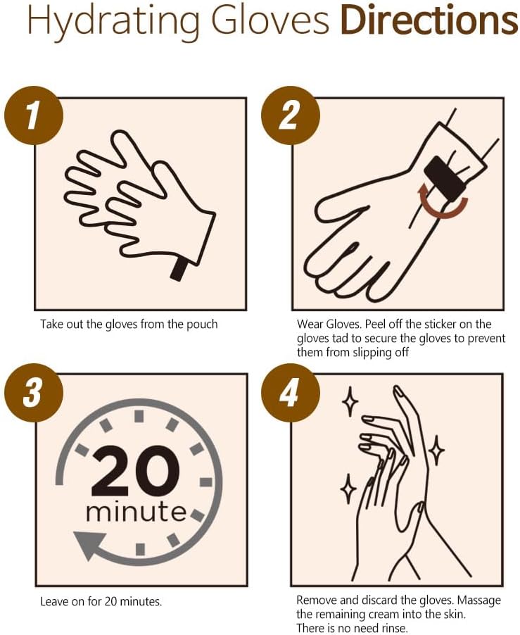 Epielle Hydrating Hand Masks 6 Pairs, Deep Moisturizing Gloves for Dry, Cracked Hands, Soften with Shea Butter & Jojoba Oil, Korean Skin Care, Spa Set, Self Care Gifts for Women