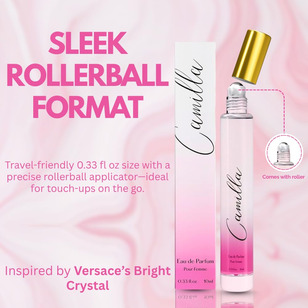 Perfume for Women Rollerball – INSPIRED by A WORLD RENOWED WOMEN'S PERFUME - Bergamot, Jasmine, Patchouli, Vanilla – Sweet, Floral, Sexy, Long-Lasting Eau De Parfum 10ml (0.33 fl oz)