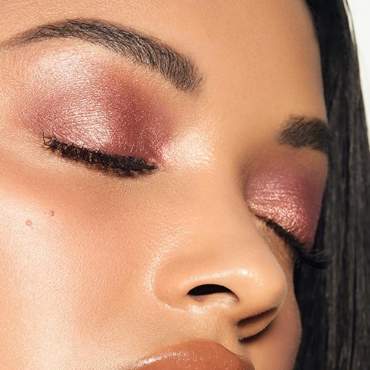 MAKE Beauty Multi-Chromatic Eye Shadow. Metal Reflecting Luminous Foil Finish Creamy, Buildable, Dimensional Long-wear, Crease-proof Powder Eyeshadow, Multichrome Shade - Gleam, Rose Gold