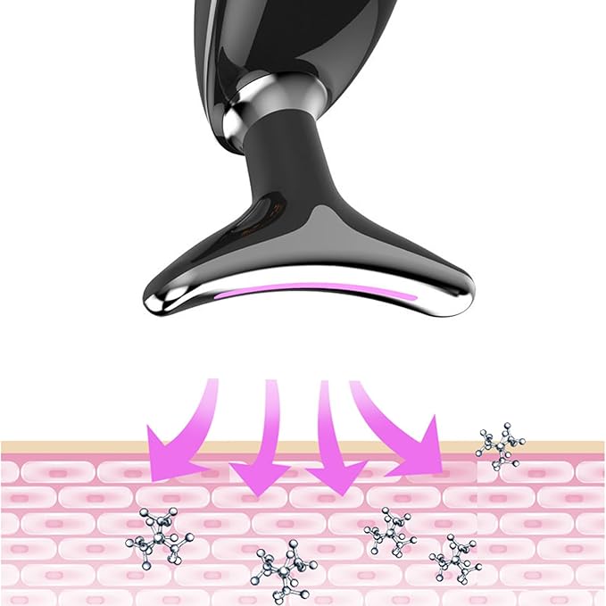 Facial and Neck Massager, Multi-Mode Adjustable, Massager for Double Chin and Face, Facial Shaping Tool, Can Be Used with Lotion to Improve Skin Condition (Black)