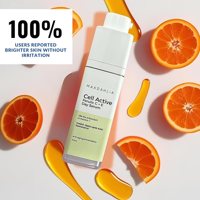 Vitamin C+E Ferulic Acid Serum – Brightening Anti-Aging Face Serum with CoQ10, Niacinamide & Resveratrol – Targets Wrinkles, Hydrates, Evens Tone – Clean, Lightweight, All Skin Types