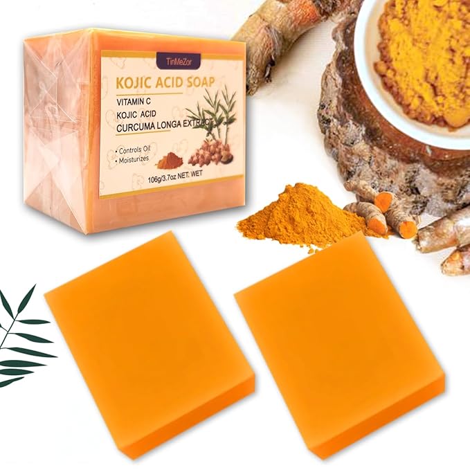 Turmeric Facial Cleanser,Turmeric Soap And Turmeric Face Scrub Three Piece Set for Face & Body,Turmeric Face Wash,Turmeric Exfoliating Scrub,Turmeric Soap Bar for Face