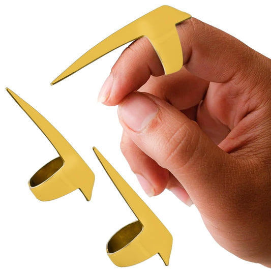 2PCS Pro Hair Parting & Sectioning Rings - Stainless Steel Finger Quick Braiding Pick Tool for Precise Styling & Installation of Human Hair Extensions