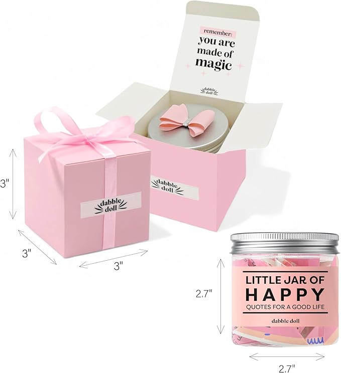 Happy Jar Uplifting Quotes Happiness Messages Motivational Uplifting Gifts with Gift Box (Classic)