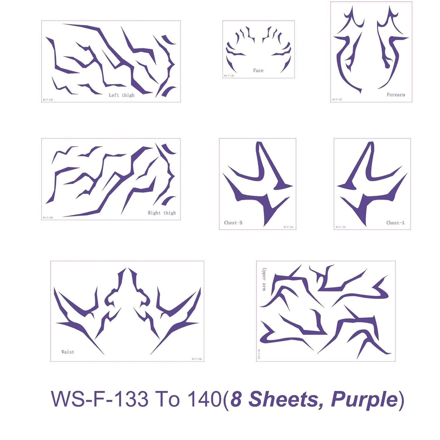 Temporary Tattoos,Cosplay Tattoos Stickers,Cosplay Accessories for Cosplay, Halloween and Party Makeup