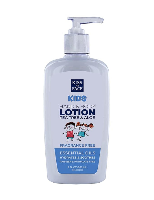 Kiss My Face Kids Fragrance-Free Hand & Body Lotion - Hydrate And Soothe Skin - Vegan & Cruelty-Free - Easy To Use Hand Lotion Pump - Suitable For Sensitive Skin - 9 fl oz Bottle