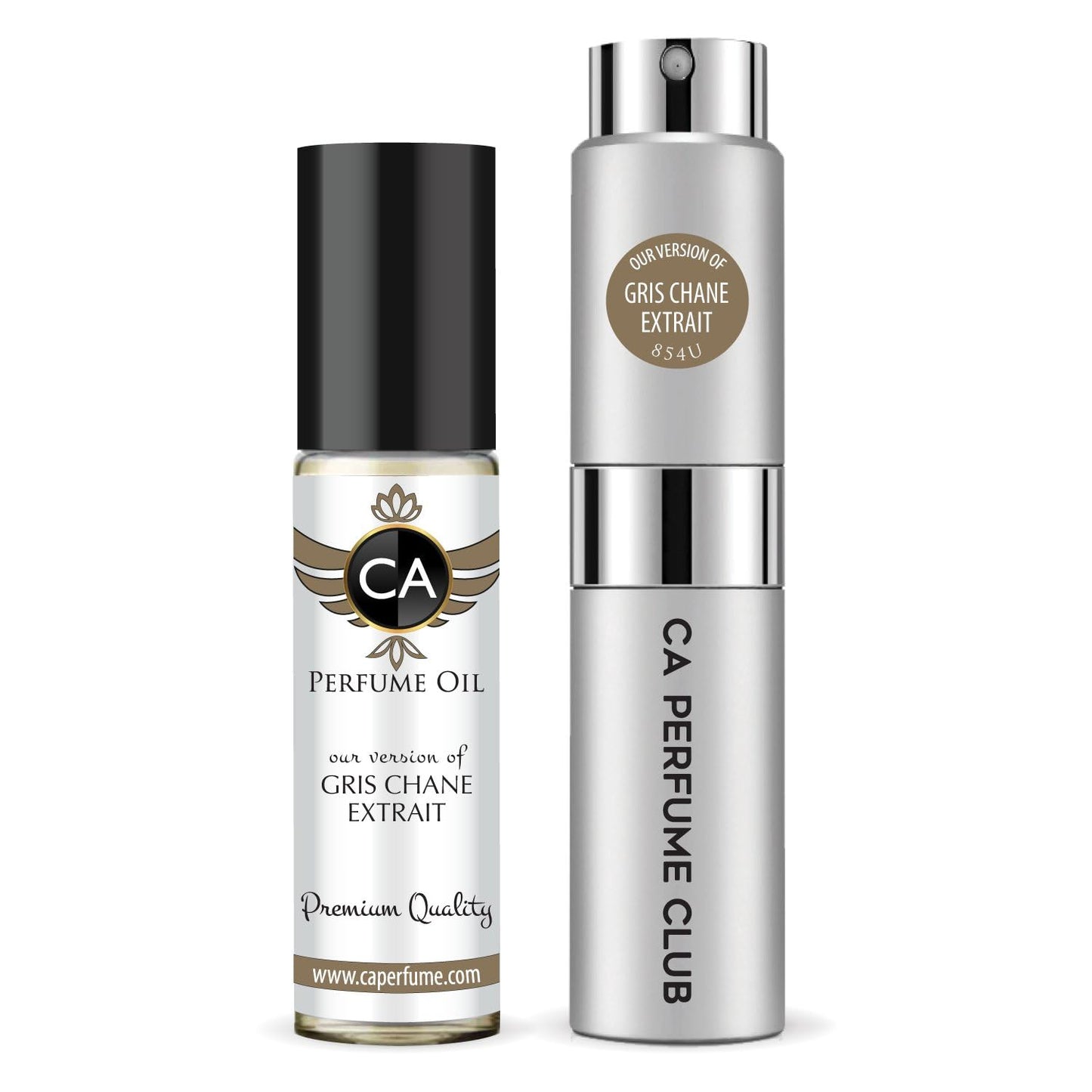 CA Perfume Duo Impression of Gris Chane Extrait For Women And Men Perfume Layering Set Long Lasting Travel Size EDP + Body Oil Roll-On Bottle 0.27 Fl Oz+0.33 Fl Oz