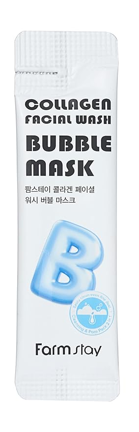 Collagen Facial Wash Bubble Mask, Korean Pore Cleanser for Blackheads, Exfoliator Dead Skin Cells, Deep Cleansing & Hydrating, Non-Irritating & Soothing for Sensitive Skin, For Men & Women, 20 pcs
