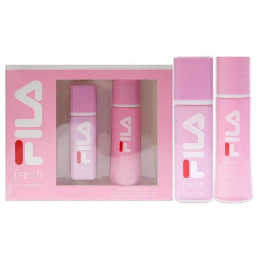 FILA Fresh Gift Set for Women - Intense, Refreshing Body Spray And Perfume Set - Infused With Notes Of Lemon, Strawberry, And Rose - Intense, Long Lasting Scent Arriving In Trendy Pink Bottles - 2 pc