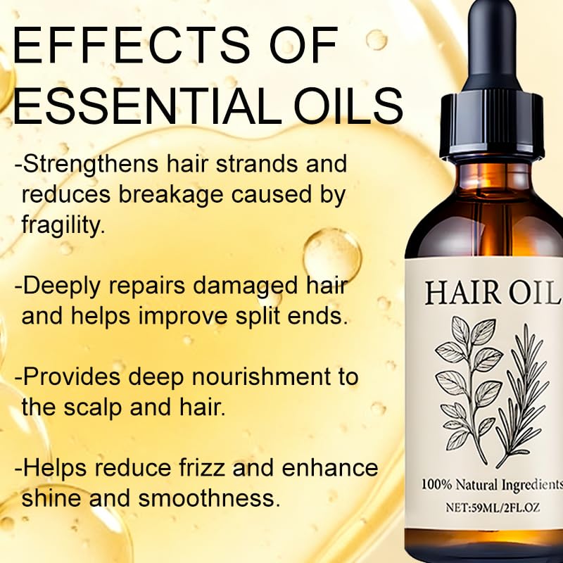 Organic Hair Growth Oil with Herbal Infusion, Natural Scalp Treatment for Thinning Hair & Edges, Nourishing Botanical Oil for Dry Scalp, All Hair Types (01)