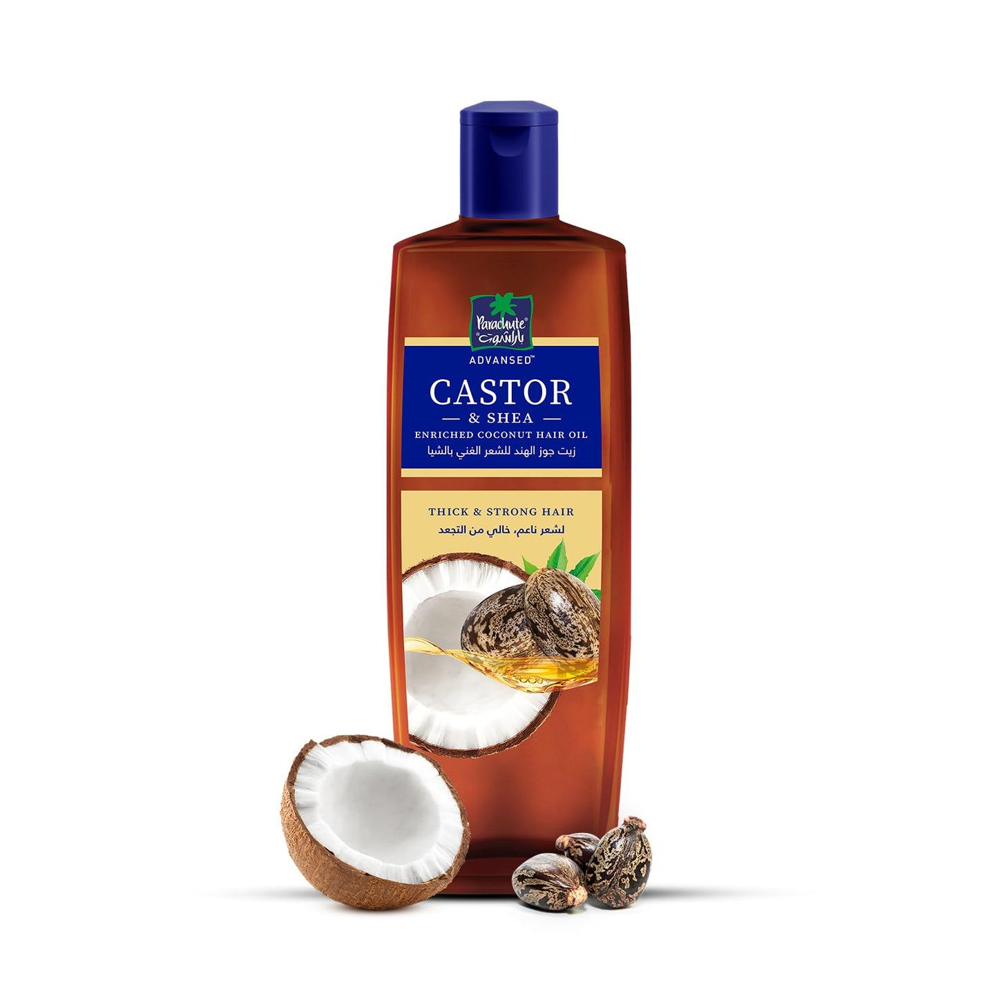Parachute Advansed Castor & Shea Hair Oil with Coconut| Castor Hair Oil| 10x Stronger Hair| For Thick, Soft & Nourished Hair| 10.1 Fl.oz.