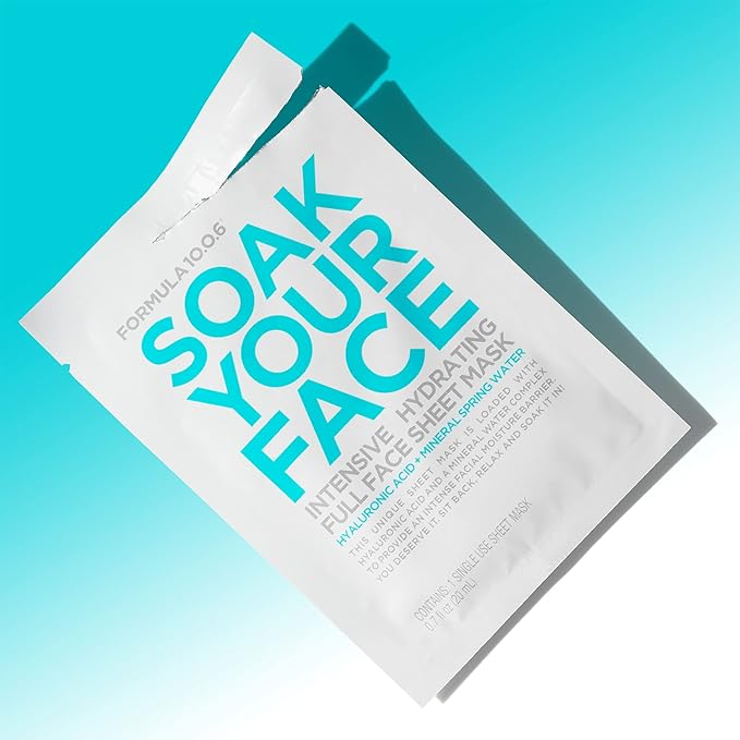 FORMULA 10.0.6 - Soak Your Face Intensive Hydrating Sheet Mask 3 clothe masks