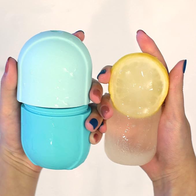 Ice Face Roller & Gua Sha,Face Massager,Facial Beauty Ice Roller Skin Care Tools,Skin Care Products-for Face&Eyes,Remove Fine Lines,Shrink Pores,Reduce Acne and Lubricate The Skin. (Blue)