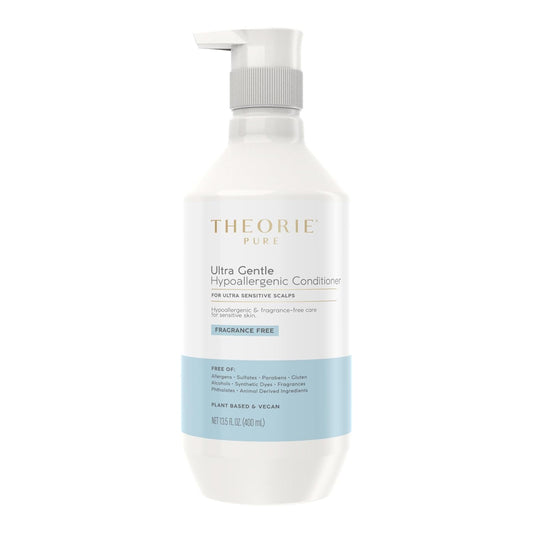 Theorie Pure Ultra Gentle Hypoallergenic Conditioner - Plant Based & Vegan - Conditions, Soothe Itchy & Allergy Prone Skin - Fragrance-Free - Ultra Sensitive Scalp, Pump Bottle - 400mL