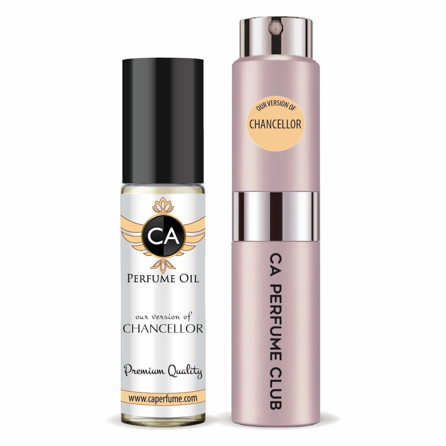CA Perfume Duo Impression of Chancellor For Women Perfume Layering Set Long Lasting Travel Size EDP + Body Oil Roll-On Bottle 0.27 Fl Oz+0.33 Fl Oz
