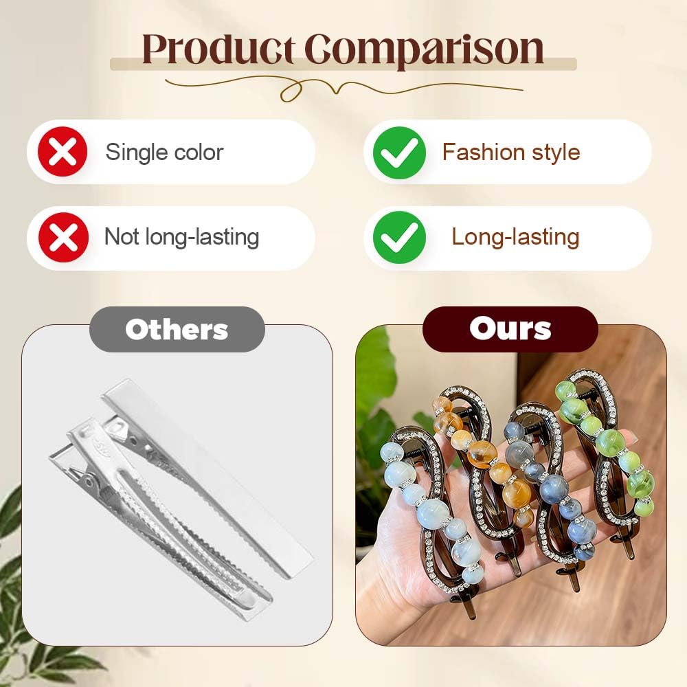 Vintage French Barrette Hair Clips, 2026 New Flat Hair Barrettes for Women Girls, Classic Elegant Retro Non Slip Clip For Thick to Thin Hair, Stylish Accessories (Grey 4PC)