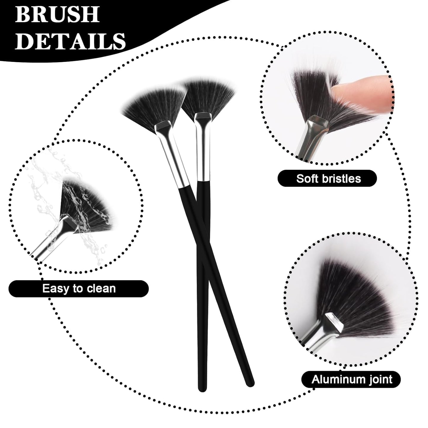16 Pcs Black Facial Bowl and Brush Set 8 Black Stainless Steel Mixing Bowls Facial Mixing Bowls Esthetician 8 Facial Fan Brushes Esthetician Face Mask Brush for Mud Cream Makeup Spa Salon Women