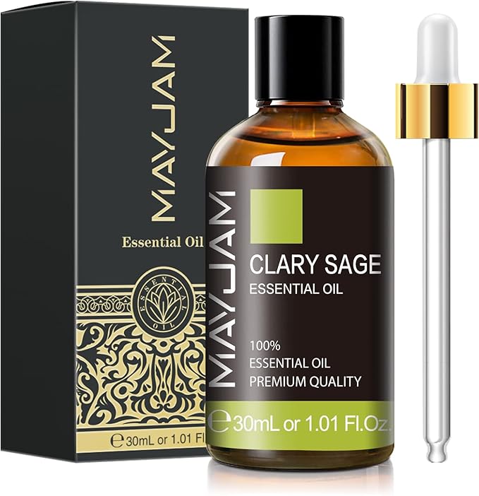 Clary Sage Essential Oil 30ML/1.01FL.OZ, MAYJAM Premium Clary Sage Oil Essential Oils with Glass Dropper, Great for Aromatherapy Diffuser and Candle Making