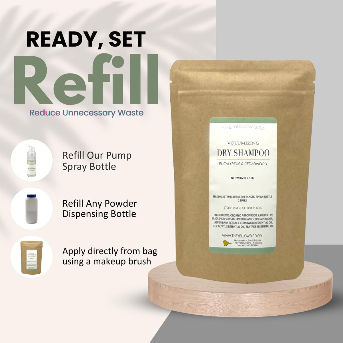 The Yellow Bird Eucalyptus Dry Shampoo Refill Packet