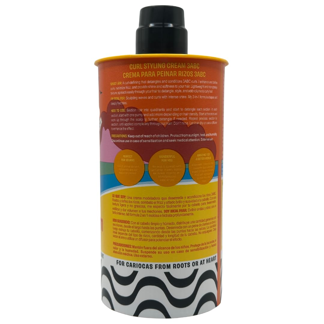 Lola From Rio - Ela E Carioca - 3ABC Curl-Defining Cream, Boost hydration, Minimize Frizz, Provide Soft, Flexible Control for 3ABC Curl Type 17.64 Fl Oz