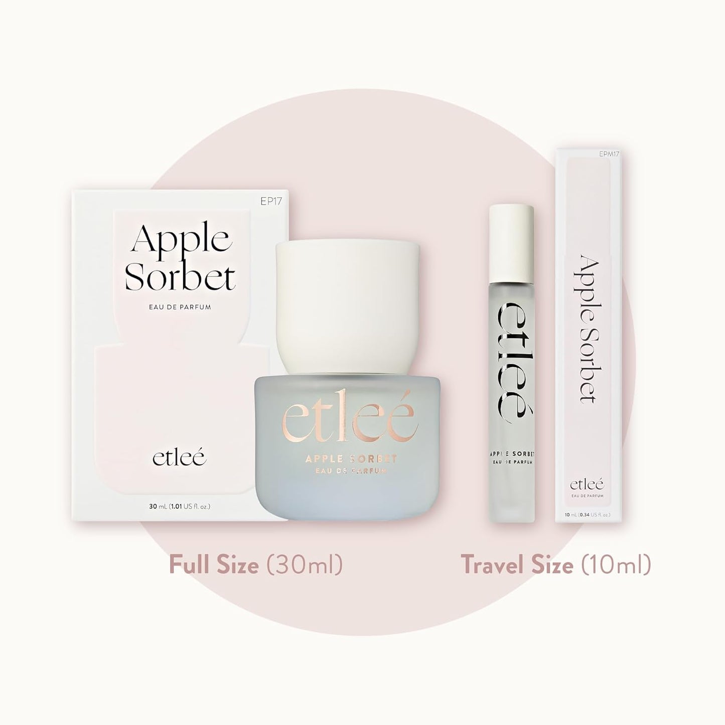 Apple Sorbet Eau de Parfum 0.34oz, Long Lasting Perfume Inspired by Kay Juicy Apple, Fruity Gourmand Notes With Vanilla, Musk, Amber, Jasmine, Rose & Lychee, Luxury Fragrance for Women & Men