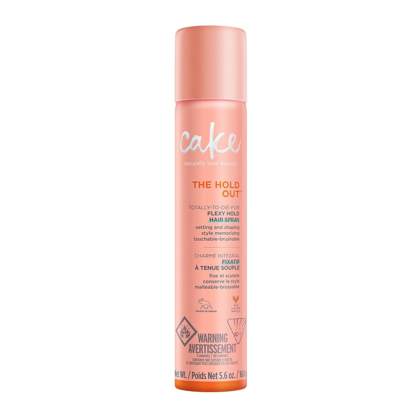 Cake Beauty Hairspray, The Hold Out – For Crunch Free Brushable, Touchable, Flexible Hold & Soft Volume – Vitamin E & Abyssinian Oil – For All Hair Types- 5.6 Oz. 2 Pack