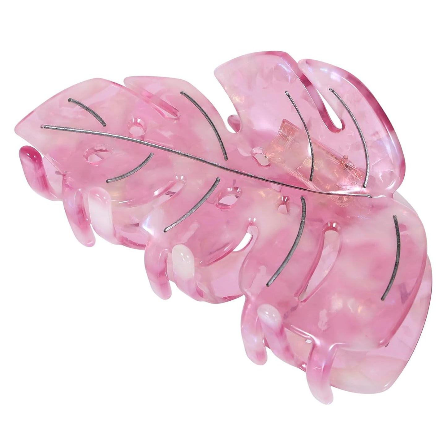 Pink Leaf Hair Claw Clip 3.5 Inch Strong Grip Hair Clip French Design Women Girls Hair Styling Accessories for Thick Thin Hair