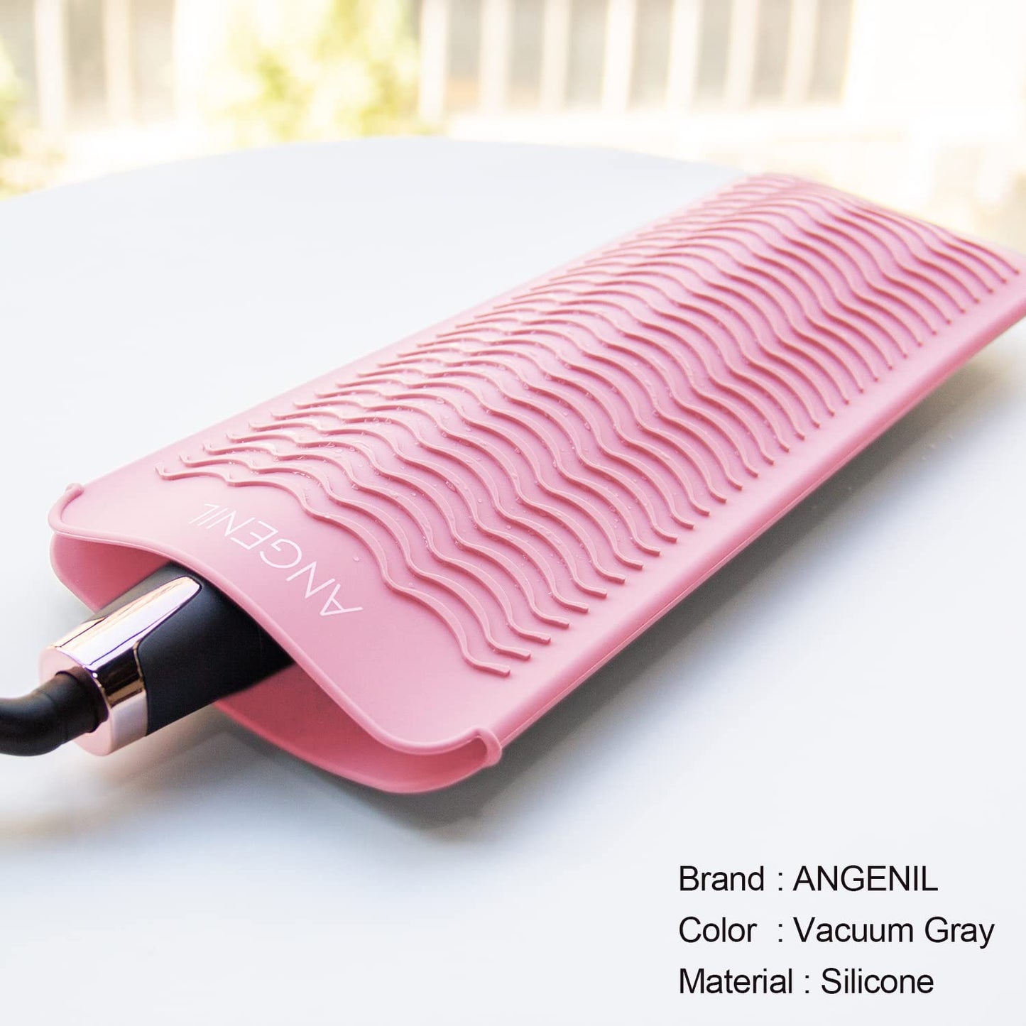 ANGENIL Heat Resistant Silicone Flat Iron Mat Pouch, For Travel Dual Voltage Curling Iron Wand, Hair Straightener, Automatic Wireless Curlers, Crimper Hair Iron, Styling Tools, Curling Brush For Women