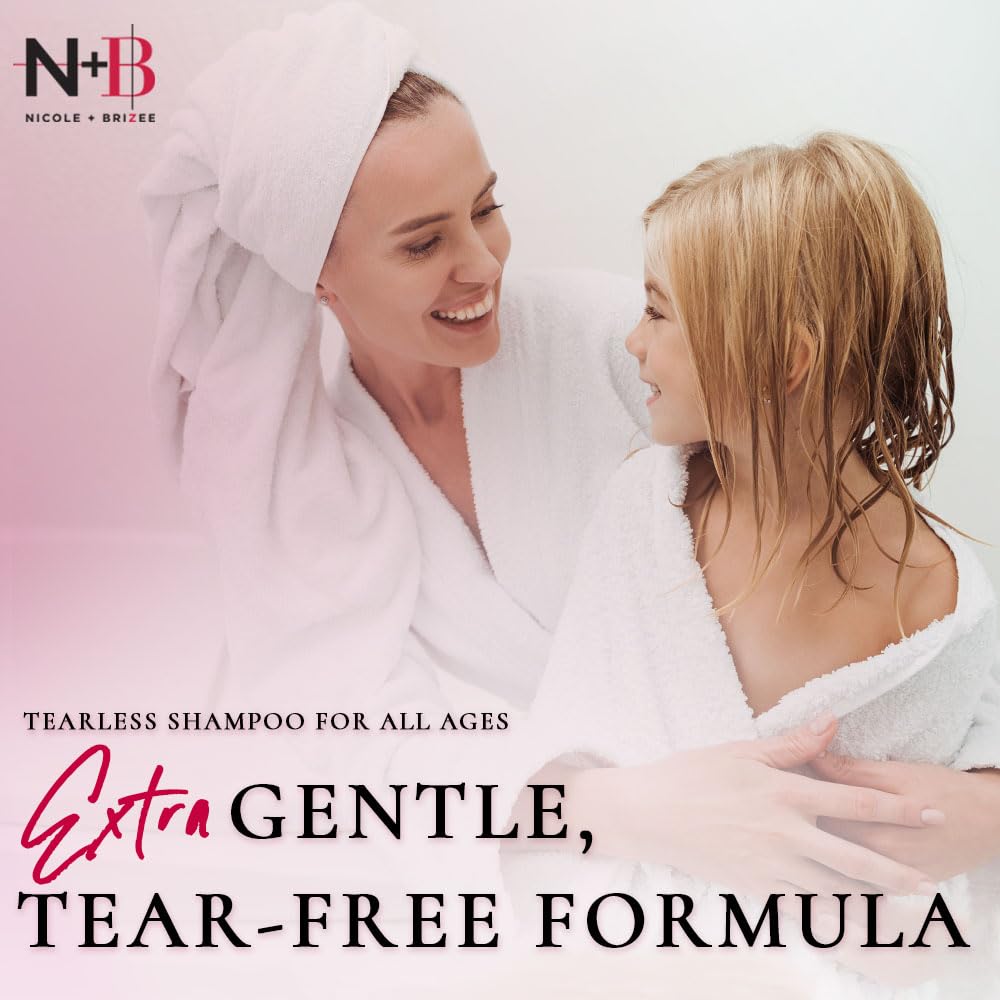 Nicole + Brizee N+B Tearless Collection | Gentle Tear Free Formula | Safe for ALL Ages | Certified Organic Ingredients | USA Made (Shampoo)