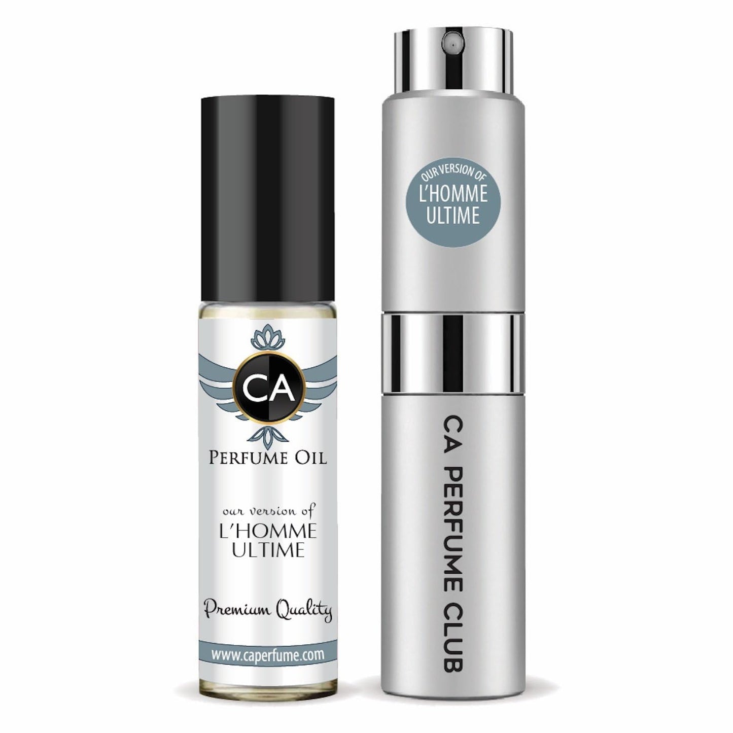 CA Perfume Duo Impression of L' Homme Ultime For Men Perfume Layering Set Mens Cologne Long Lasting Travel Size EDP + Body Oil Roll-On Bottle 0.27 Fl Oz+0.33 Fl Oz