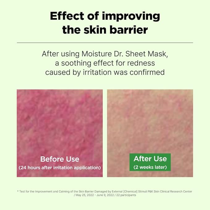 ISOI Moisture Dr. Mask Pack, Hydrating & Soothing Sheet Mask with Tea Tree, Ceramide & Hyaluronic Acid, Nourishing Skin Barrier Care, Korean Skin Care (10EA)