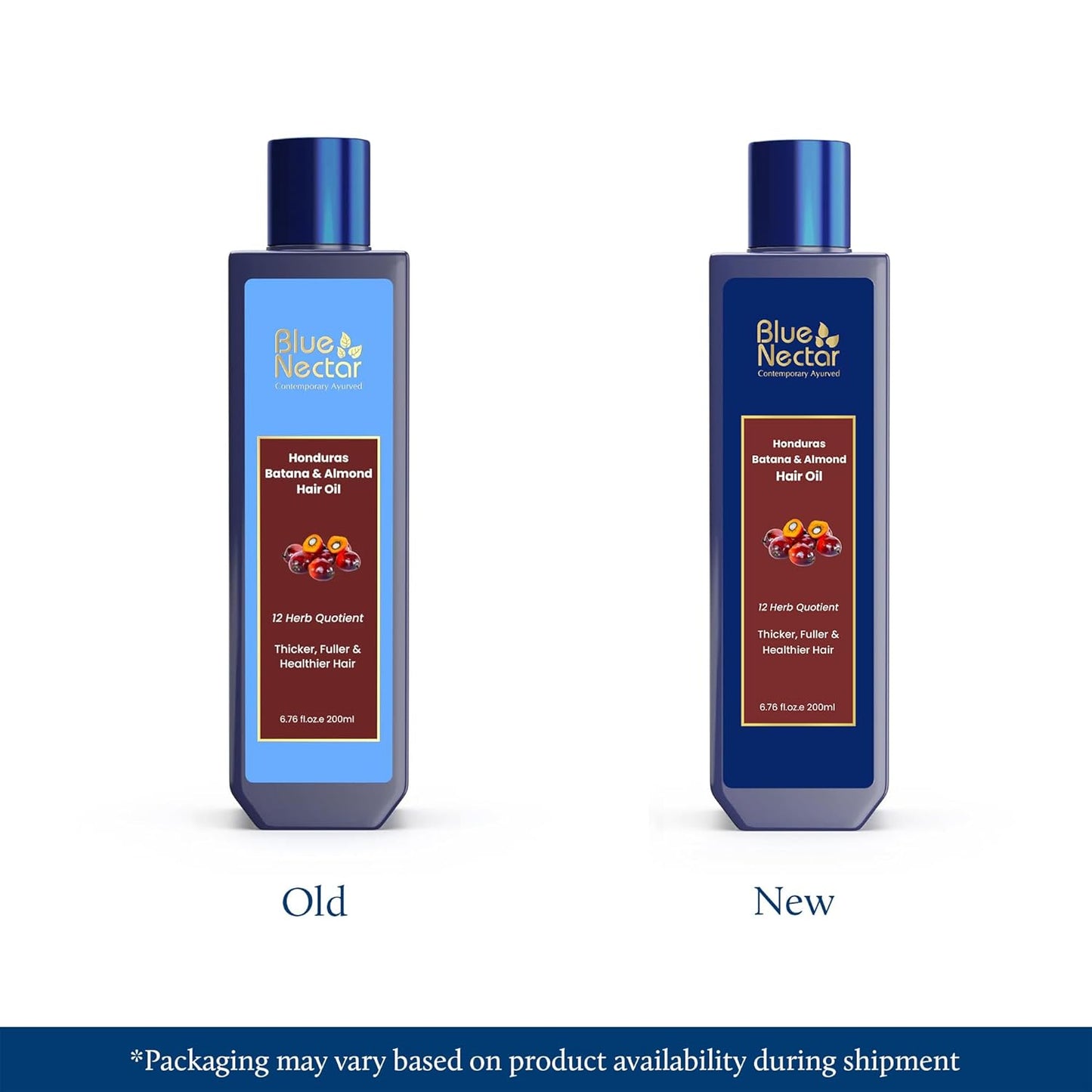 Blue Nectar Batana Oil for Thicker Hair | Pure Honduras Batana for Hair Growth with Organic Almond | Ayurvedic Hair Growth Oil for Stronger Hair (12 Herbs, 6.76 FlOz)