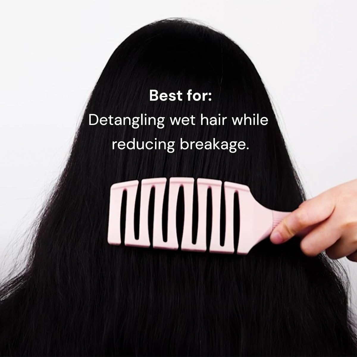 L'AngE HAIR Siena Flexi Curved Vented Hair Detangler | Nylon Bristle Brush for Tangles & Knots | Ideal for Men & Women | Vented for Airflow