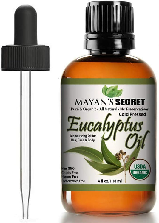 Mayan's Secret Pure Carrier and Essential oils for Skin Care, Hair, Body Moisturizer for Face-Anti Aging Skin Care (Eucalyptus Smithii Organic Oil, 4oz)