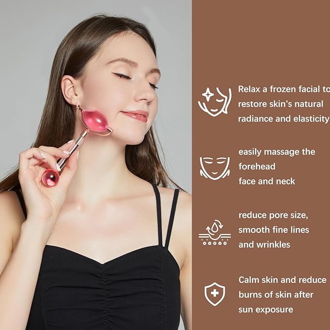 YAYU Ice Globes for Facials,Tighten Skin, Reduce Puffiness and Headaches, Enhance Circulation and Complexion (pink)