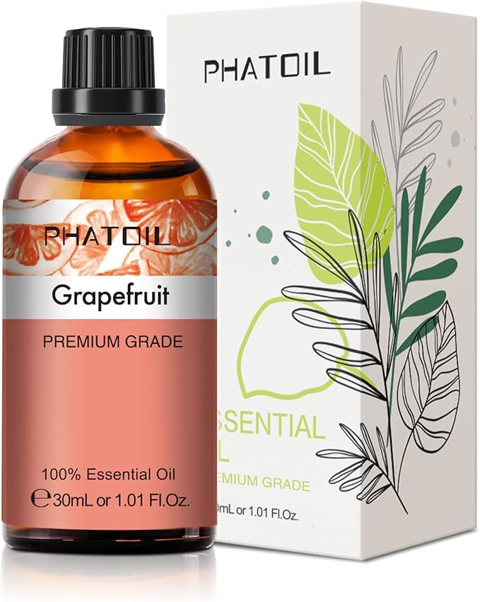 Grapefruit Essential Oil, 1.01Fl.Oz (30ML) PHATOIL Pure Essential Oil Singles for Aromatherapy Diffusers, Humidifiers, Great for DIY Candle and Soap Making, Gift for Friend