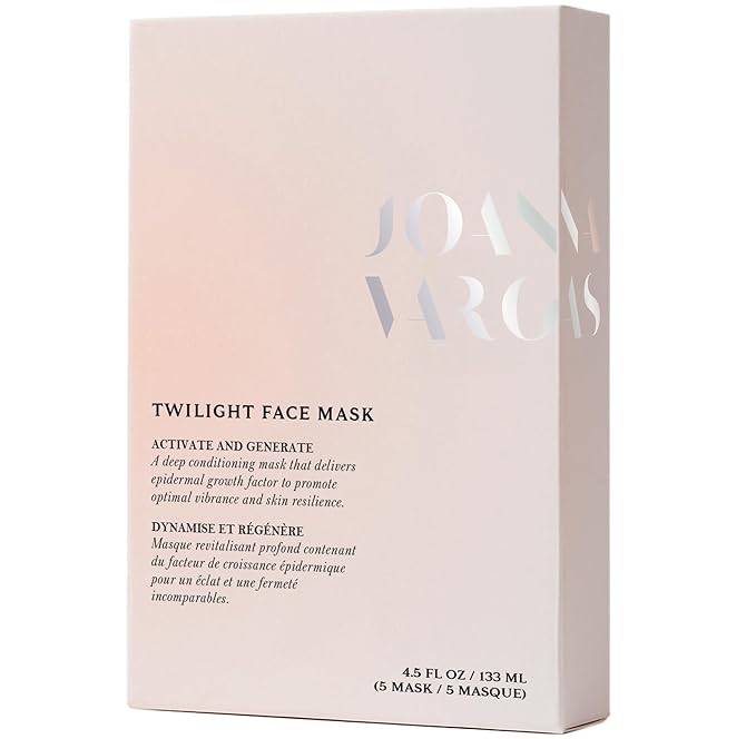 Joanna Vargas Twilight Face Mask - Hydrating Face Masks with Epidermal Growth Factor & Niacinamide - Soothing Facial Masks for Women - Repairing Sheet Mask for Enhanced Skin Barrier - 5 Sheets