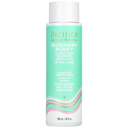 Pacifica Clarifying Shampoo – Rosemary Purify Invigorating Shampoo w/Soothing Mint for Detoxing Hair & Scalp Build-Up, Sulfate & Silicone Free - Vegan & Cruelty-Free Dermatologist Tested
