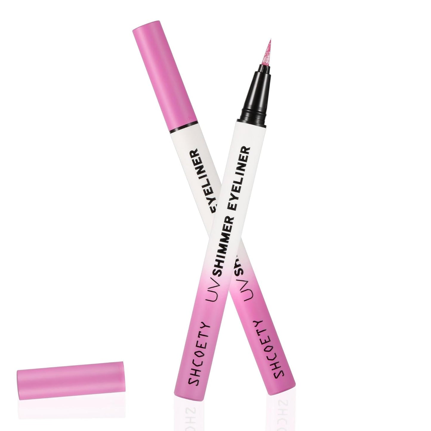 Metallic Neon Liquid Eyeliner, Glitter Neon Colored Eyeliners Pen, High Pigmented, Waterproof Smudge-Proof and Long-Lasting Metallic Eye Makeup for Halloween Christmas,Shimmer Purple