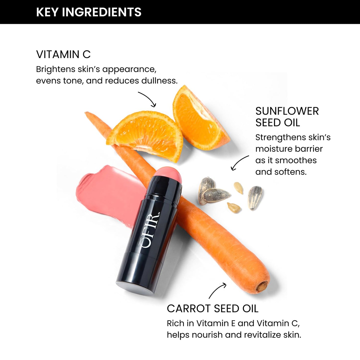 OFIR Cheek Tones Vitamin C Blush Stick | Buildable, Hydrating, Lightweight, Vegan Cream Blush Stick | Non-Transfer, Radiant Finish, Skin-Loving Formula | Brown Pear - Brick Brown | 0.21 oz