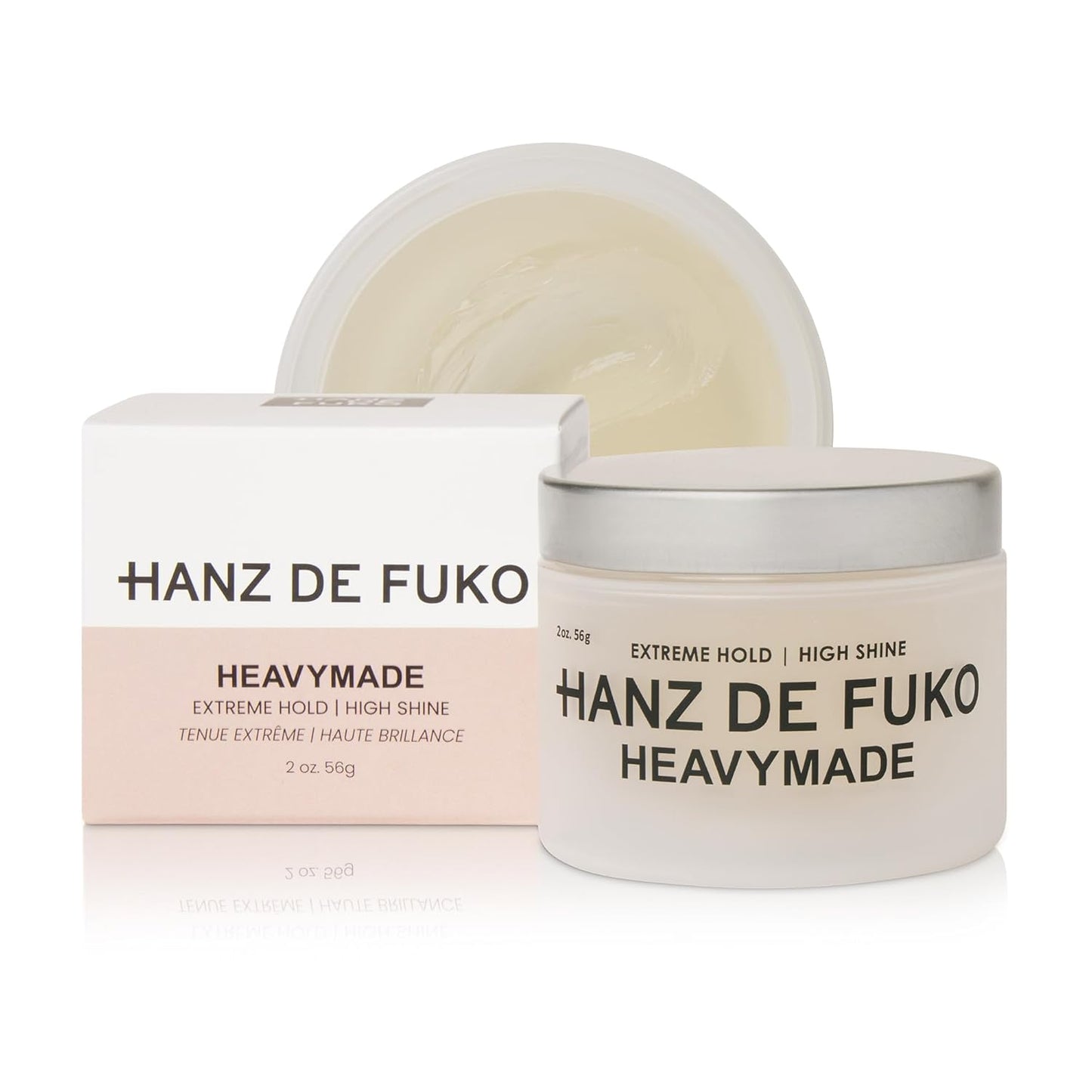 Hanz de Fuko Heavymade – Premium Men’s Hair Styling Pomade for an Extreme Hold, High Shine Finish – Water-Based, Humidity-Resistant Styler for Achieving Various Hairstyles – 2 oz, Travel Size