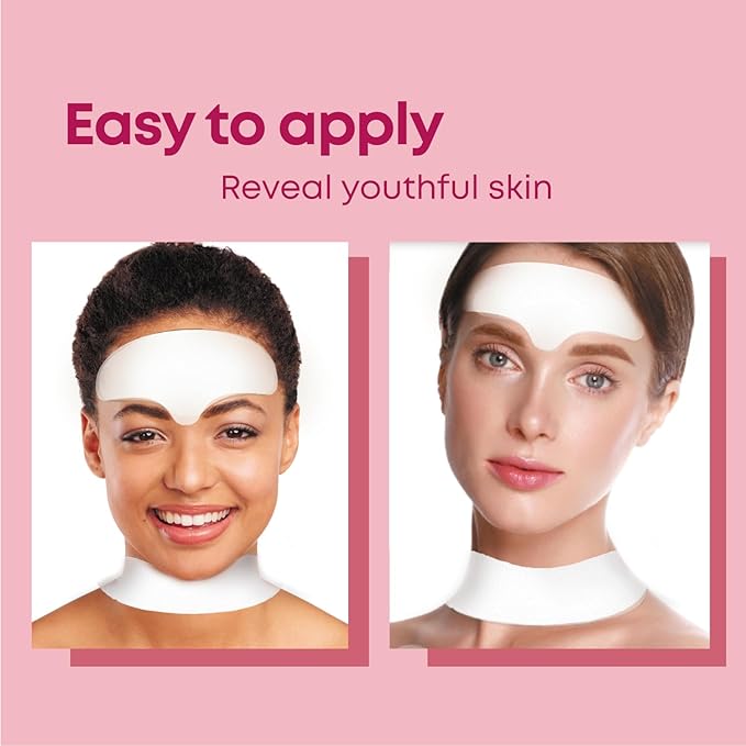 Bayside Forehead & Neck Wrinkle Patches Set | Hyaluronic Acid, Collagen & Vitamin E | Overnight Smoothing Treatment for Fine Lines & Wrinkles | Non-Invasive, Skin-Friendly Hydrating Care