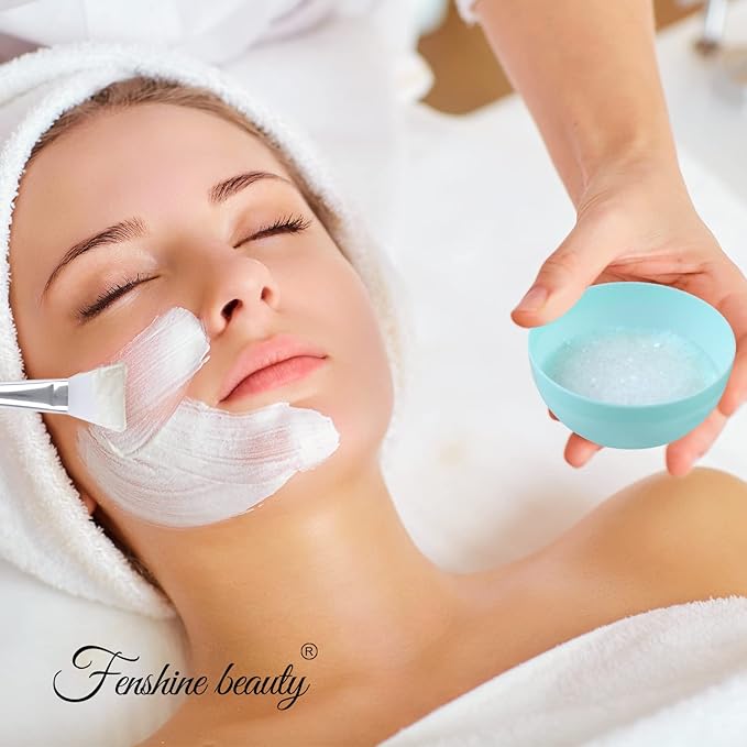 Face Mask Mixing Bowl Set, Facial Mask Mixing Tool Kit with Plastic Mask Bowl Silicone Mask Brushes Measuring Cup Stick Spatulas Facial Sponge (10PCS)