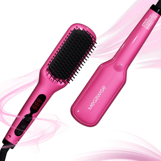 MEGAWISE Hair Straightener Brush Series (Rose Red)