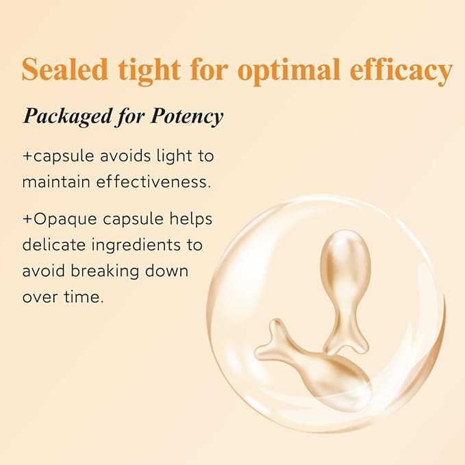 Vitamin C Anti-Wrinkle Aging Face Serum 60 Capsules With Scissors,Vitamin C Anti-Wrinkle Serum To Hydrate,Moisturize and Firm,Visibly Reduce Fine Lines & Wrinkles, Travel Portable