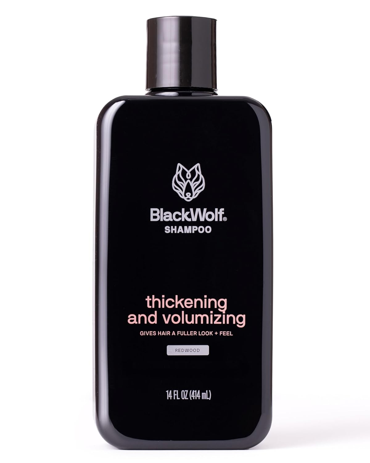 Black Wolf Thickening & Volumizing Hair Shampoo for Men - Strengthening Hair Care Products for Volume & Body with Biotin, Keratin & Hydrolyzed Rice Protein - Curly, Straight, Oily & Dry Haircare